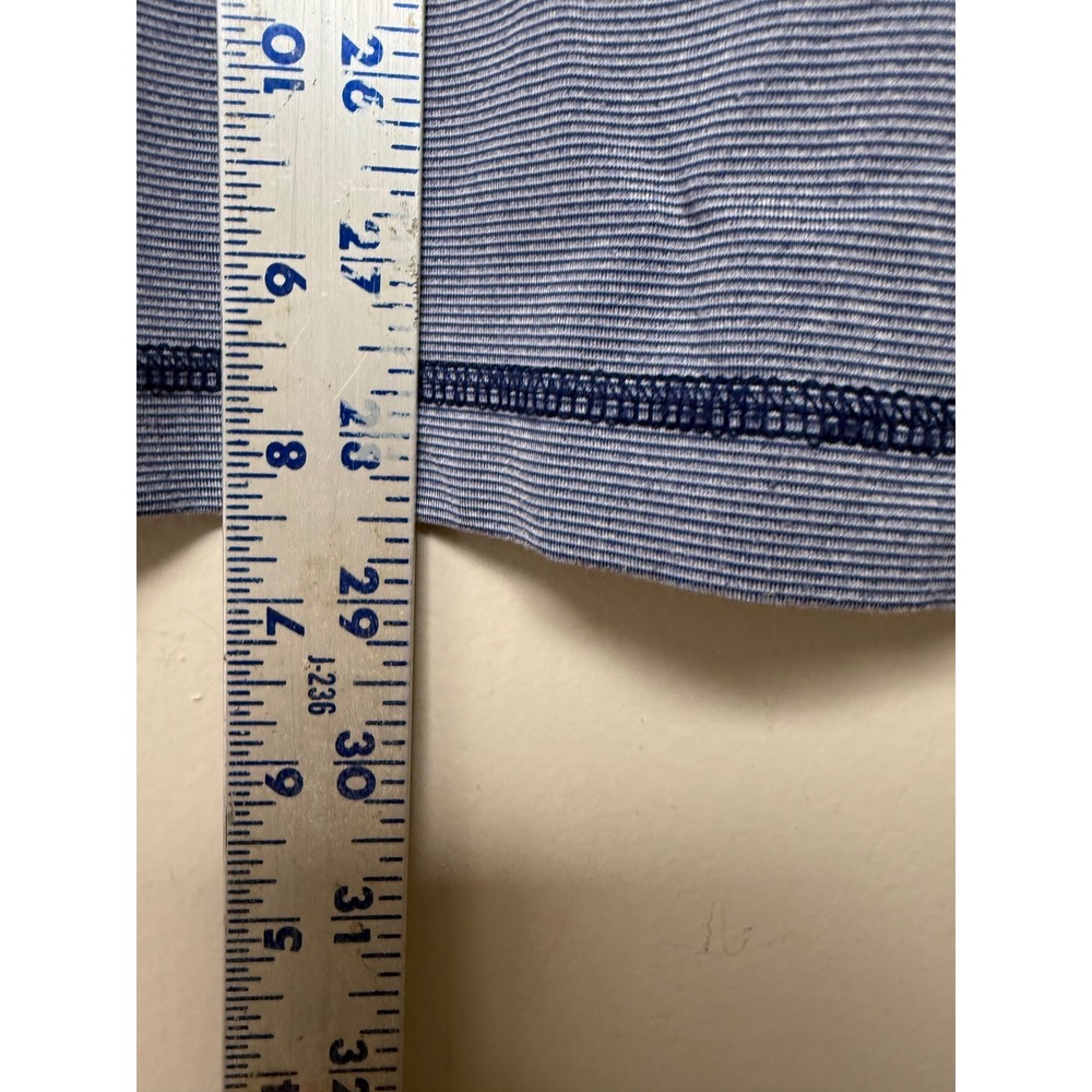 Turtleson Quarter Zip Pullover Mens Medium Blue Excellent Micro Stripe Stretch - Picture 4 of 7